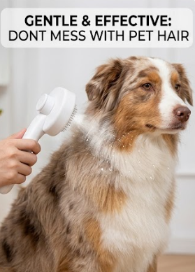 Steamy Pet Grooming Brush – Self-Cleaning Mist Spray for Dogs & Cats